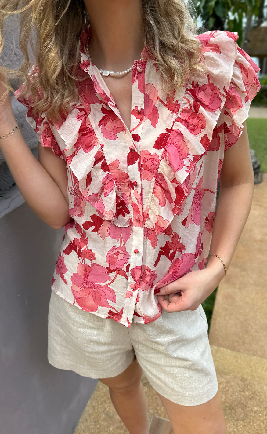 Say INA Copenhagen Top - Zita - Pink Flowers
